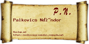 Palkovics Nándor névjegykártya